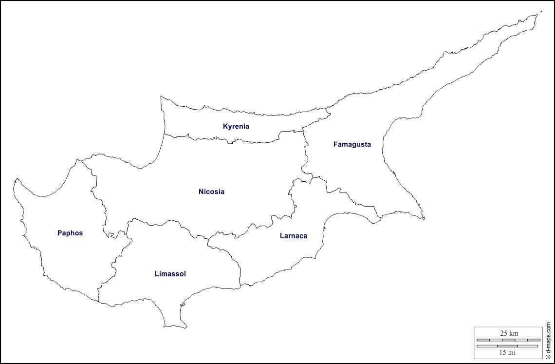 Mapa de Chipre esquema