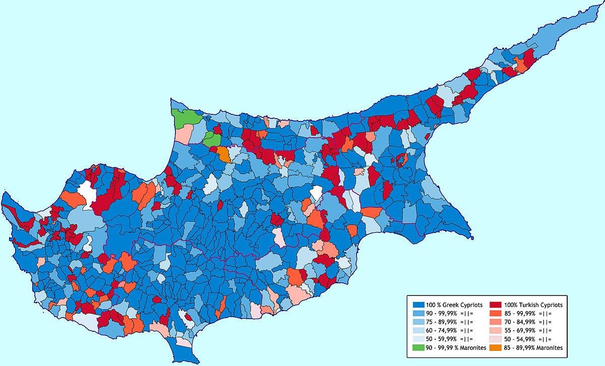 Mapa de Chipre étnico