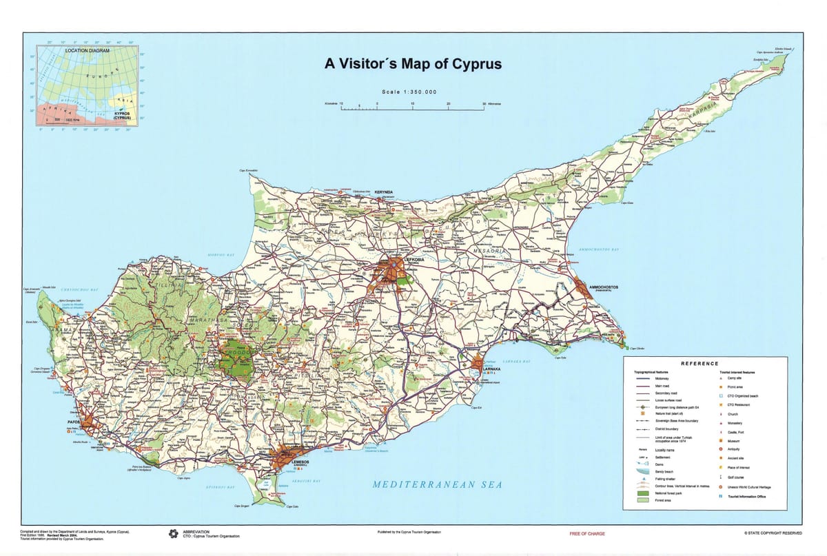 Mapa de Chipre turismo