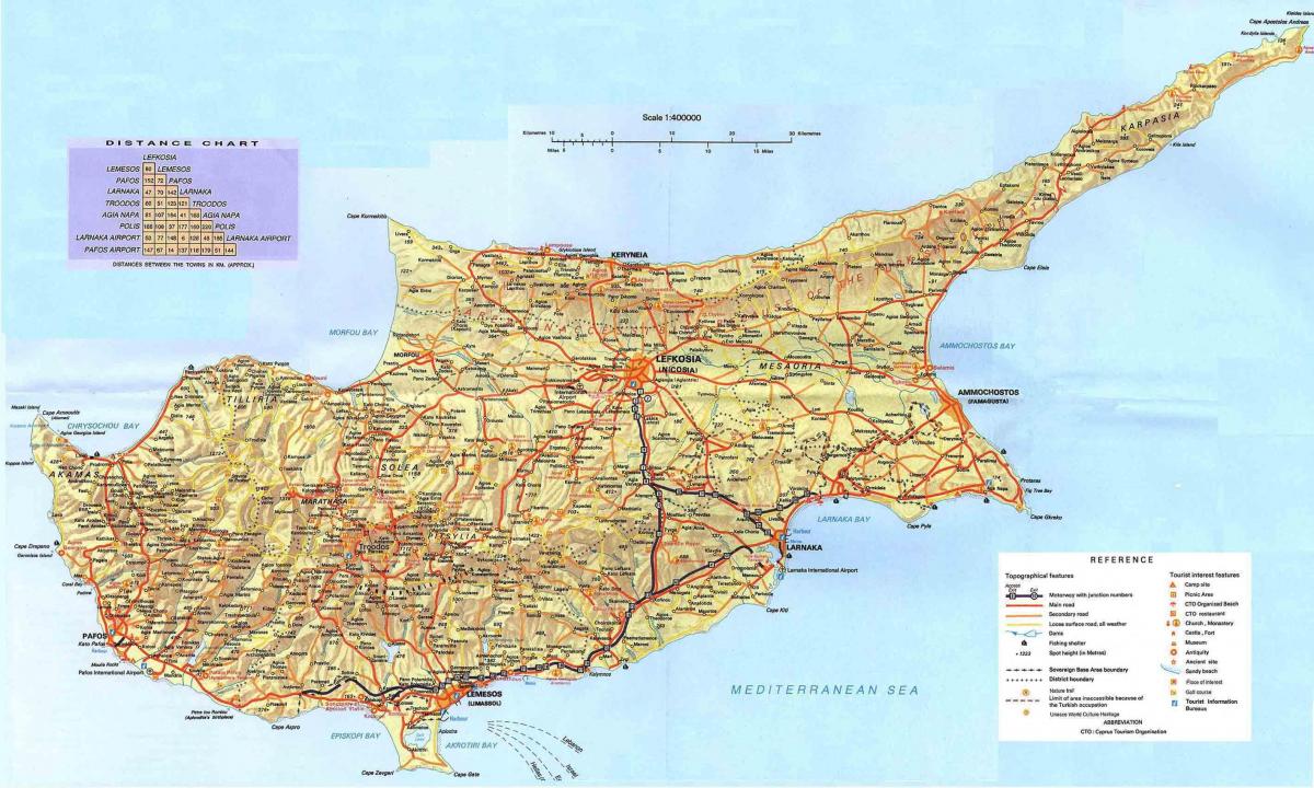 Chipre playas mapa
