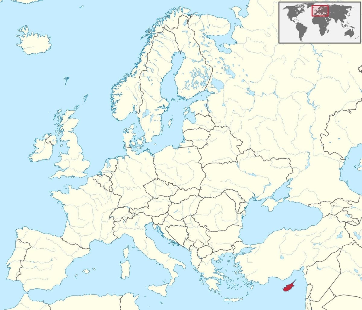 Ma del norte de Chipre en el mundo