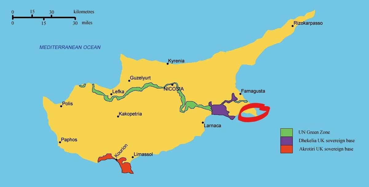 Mapa de kapparis Chipre