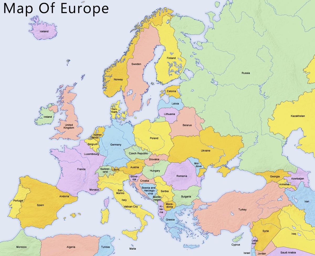 Mapa de Chipre y los países vecinos
