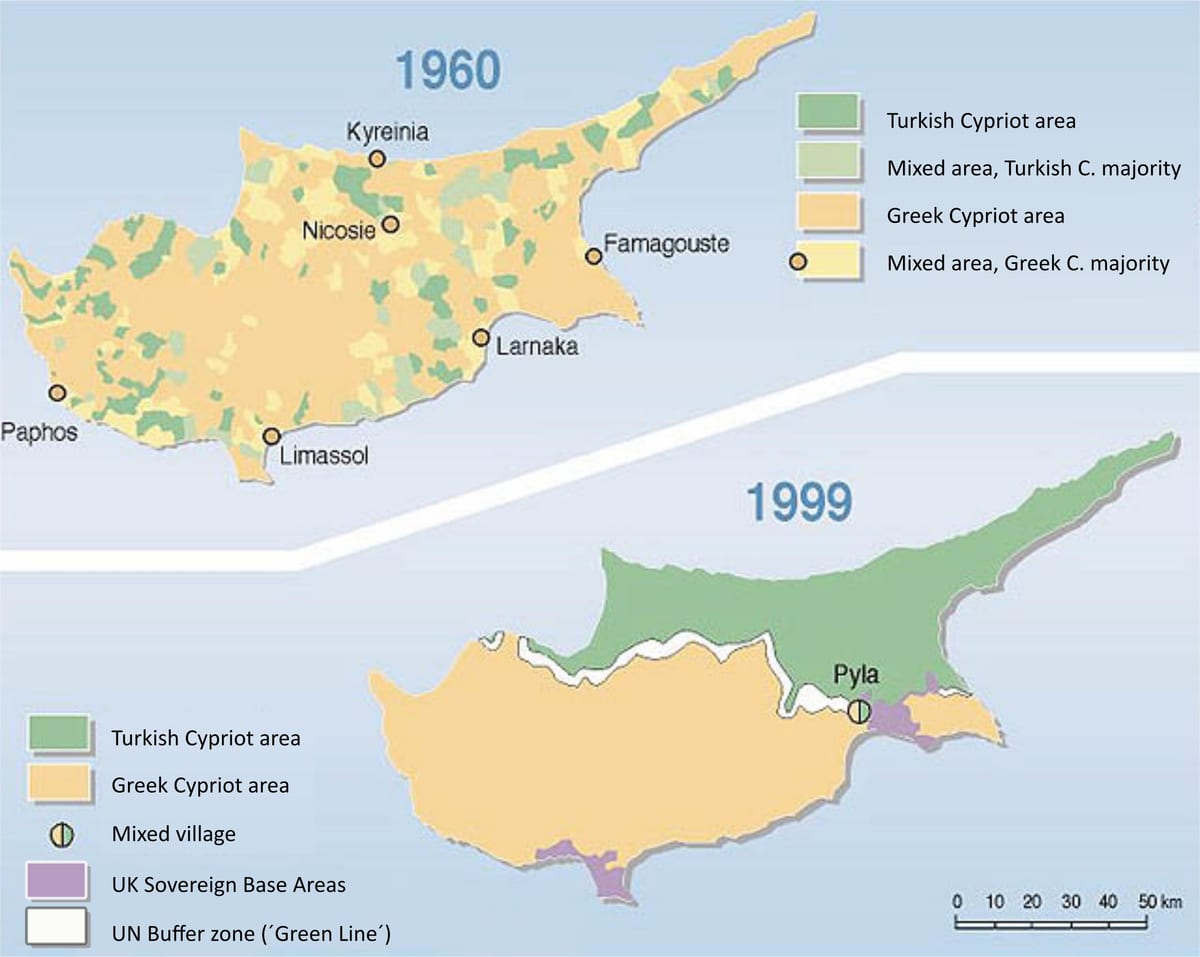 Mapa de turco de Chipre