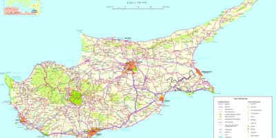 Mapa de Chipre lugares de interés turístico