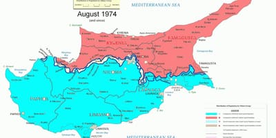 Mapa de la división de Chipre
