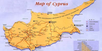 Mapa de Chipre pueblos