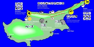 Chipre rutas de senderismo mapa