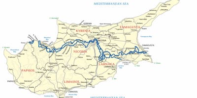 Mapa de la playa de nissi Chipre