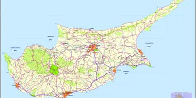 Mapa de las mejores playas de Chipre