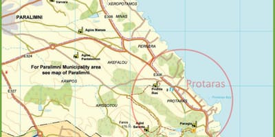 Mapa de calle de protaras, Chipre