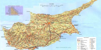 Mapa de Chipre centros de vacaciones